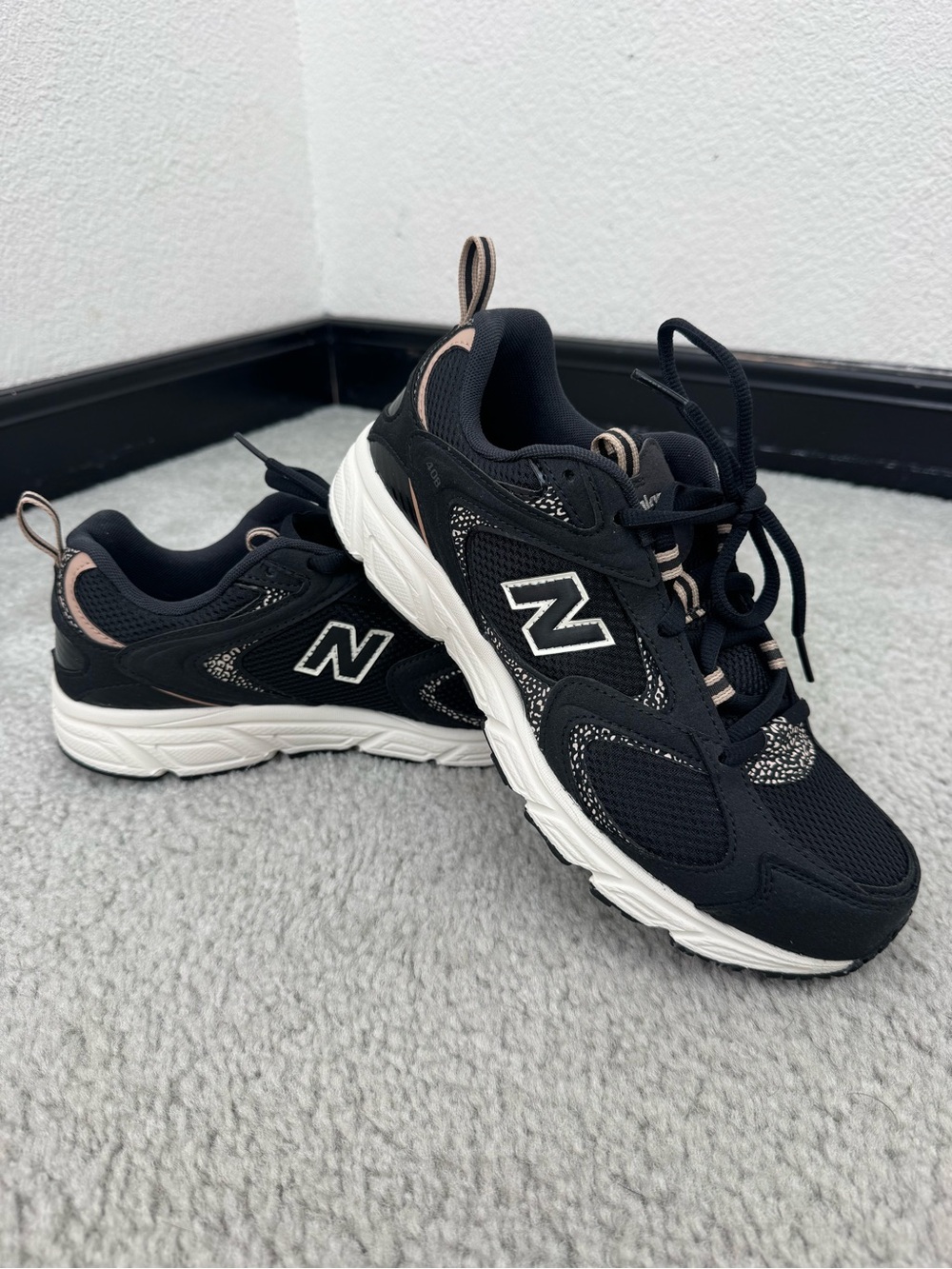 New Balance Black & Cream Accent Running Sneakers